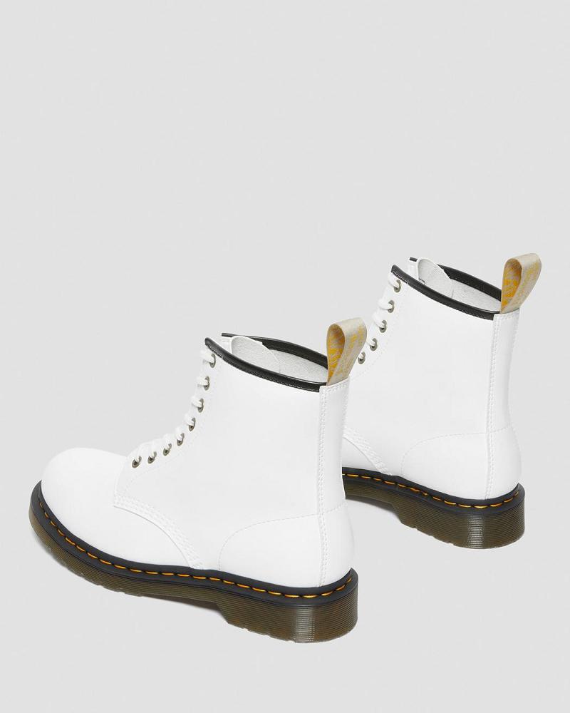 Men's Dr Martens Vegan 1460 Kemble Lace Up Boots White | AU 546DFM